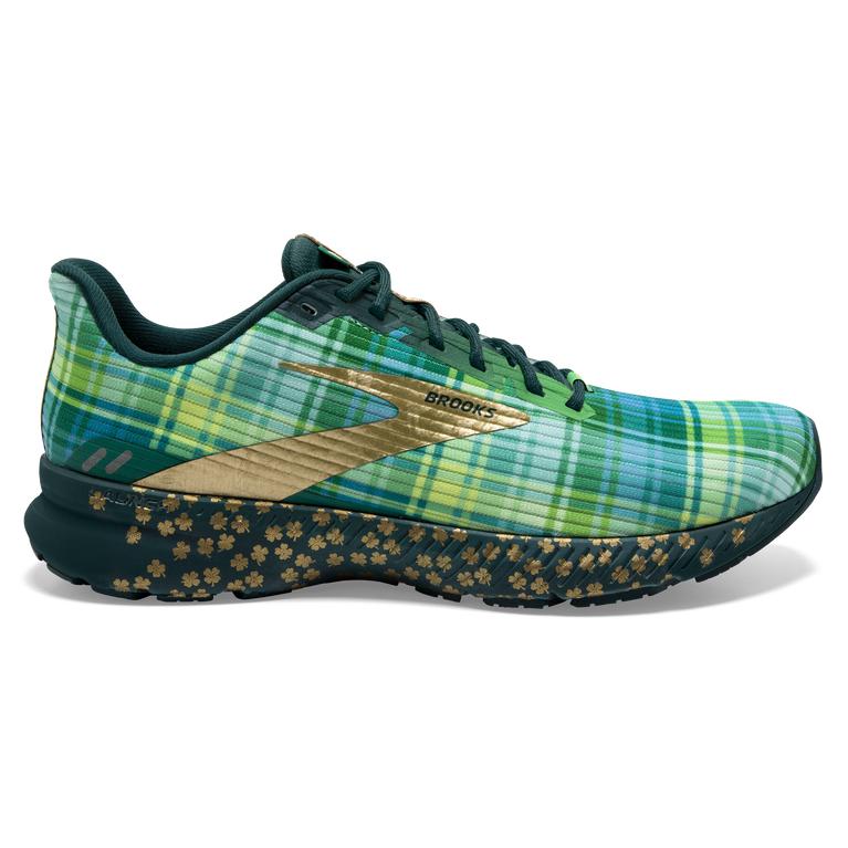 Brooks Launch 8 Light-Cushion Women's Road Running Shoes - Fern Green/Metallic Gold/Deep Teal (84593
